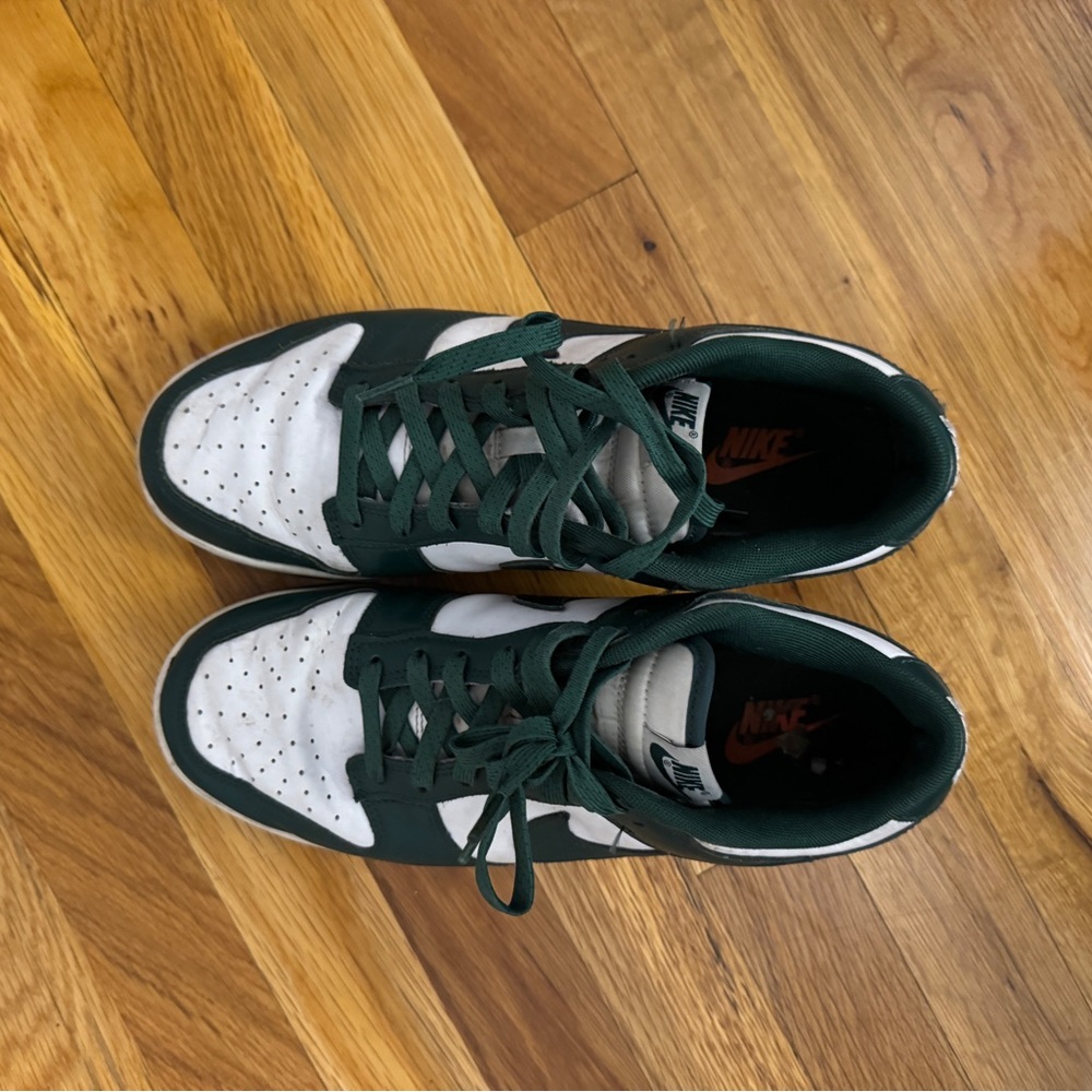 Nike Forest Green and White Athletic Shoes